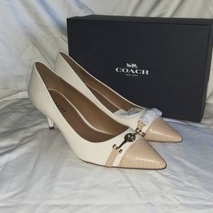 Coach Lauri Mat Calf/TXTRD SNK color Chalk/Beechwood sz 10 new w box
